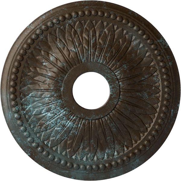 Ekena Millwork Bailey Ceiling Medallion (Canopies up to 5 3/4"), 18"OD x 3 3/4"ID x 1 1/2"P, Bronze Blue Patina CM18BIBBS - main